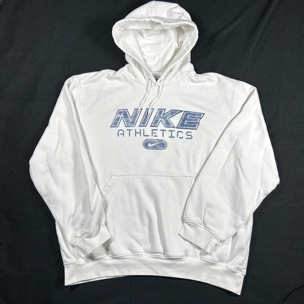 Nike‎ Spell Out Center Swoosh Hoodie Men's Medium Y2K Athletic Graphic  Vintage